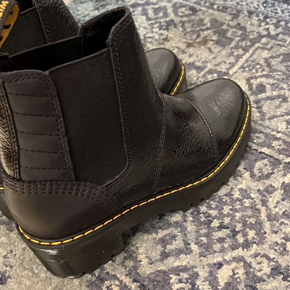 New Dr Marten’s Rozalie distressed patent chelsea boots - 8